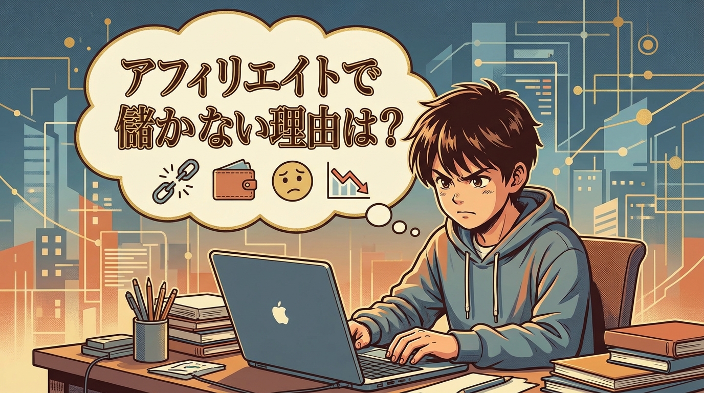 アフィリエイトで儲からない理由は？