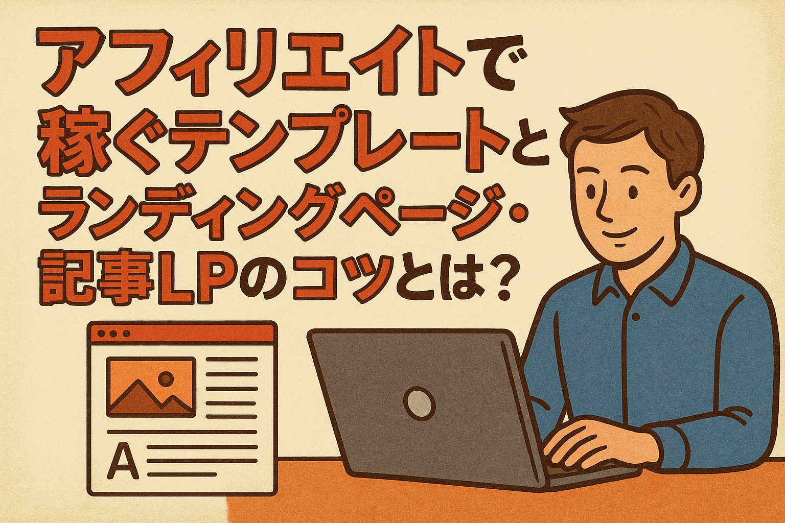 アフィリエイトで稼ぐテンプレートとランディングページ・記事LPのコツとは？