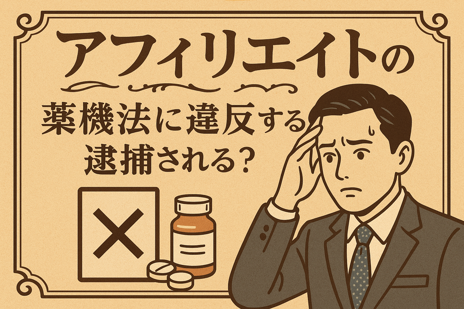アフィリエイト 薬機法に違反すると逮捕される？